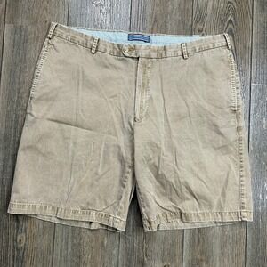 Peter Millar Khaki Shorts Pima Cotton Casual Flat Front Mens Size 40 Tan